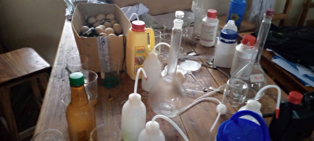 Some lab chemicals at Nyarugenge based school. Courtesy