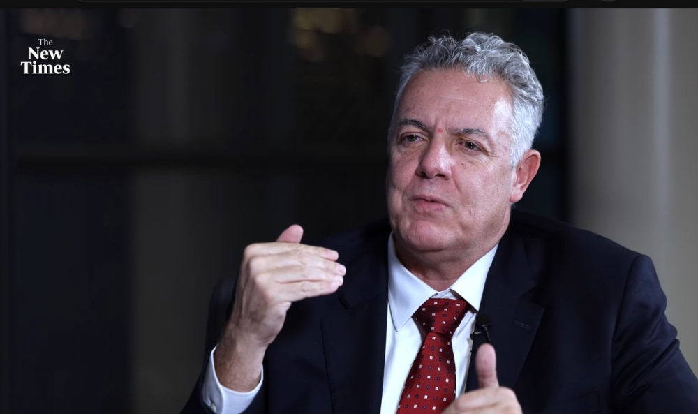 John Giusti, GSMA Deputy Director General, during the interview with The New Times on the sidelines of Mobile World Congress (MWC) Africa in Kigali, on Thursday, October 23. Photos by Olivier Mugwiza