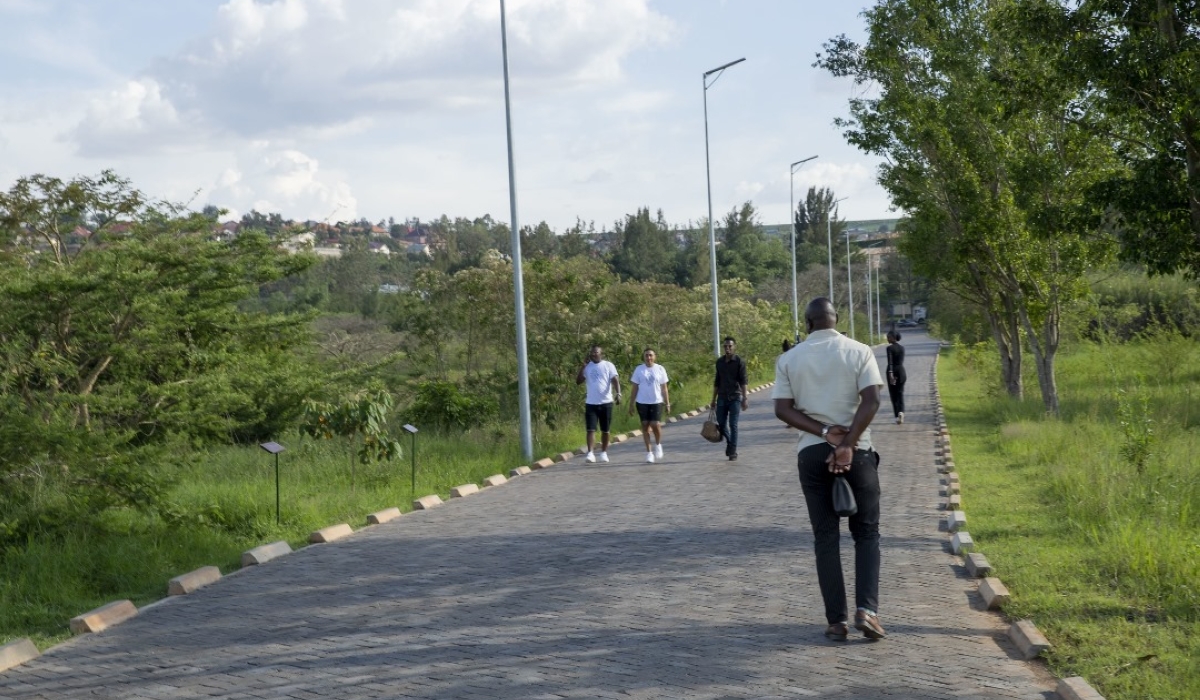 Visitors tour the revamped Nyandungu eco-tourism Park in Kigali. Courtesy