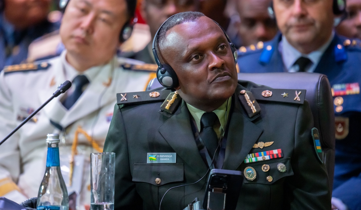 Brig Gen Ronald Rwivanga, spokesperson for the Rwanda Defence Force (RDF), during the Land Forces Commanders Symposium in Kigali on Tuesday, October 21. Photo by Craish Bahizi