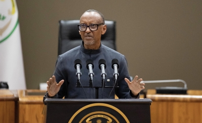 President Kagame delivers his remarks during the swearing in ceremony of new senators on Friday, October 24. Photo by Dan Gatsinzi