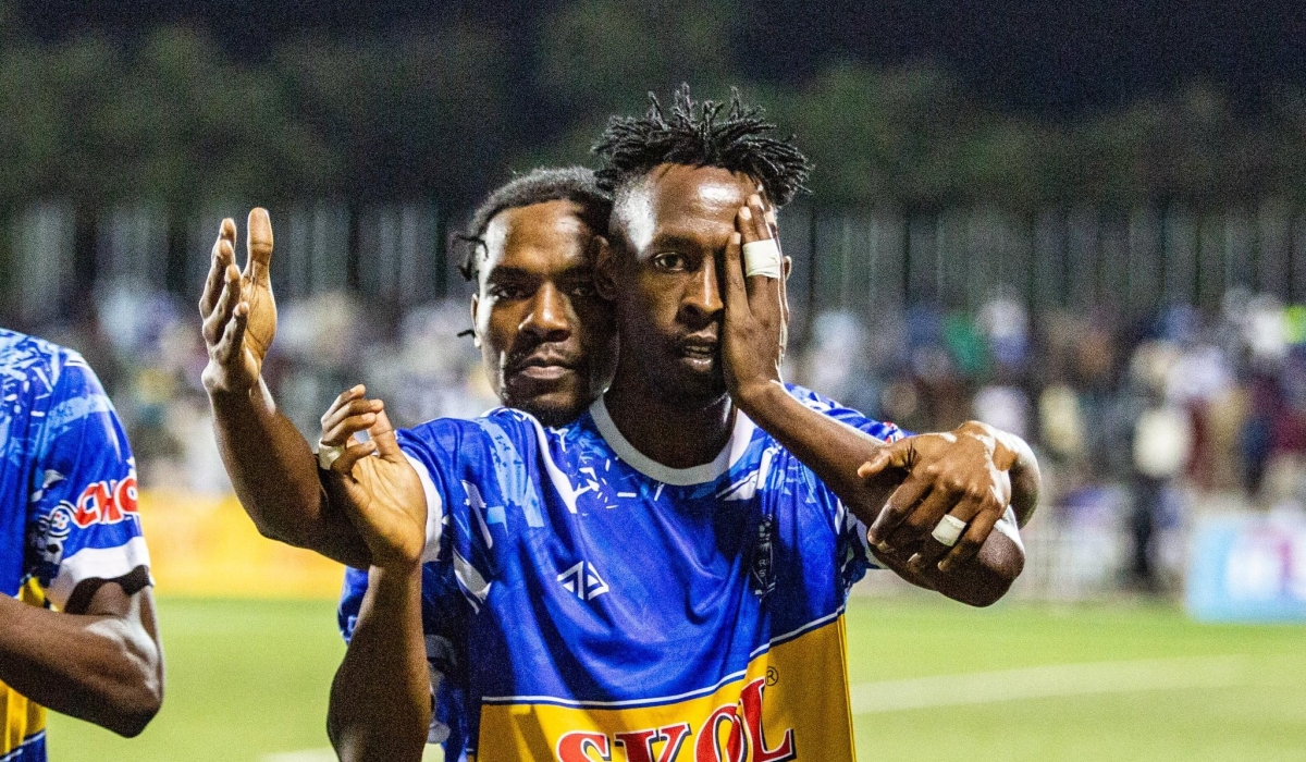 Habimana celebrates his lone goal that gave Rayon Sports victory. Photo credit: Rayon Sports media.