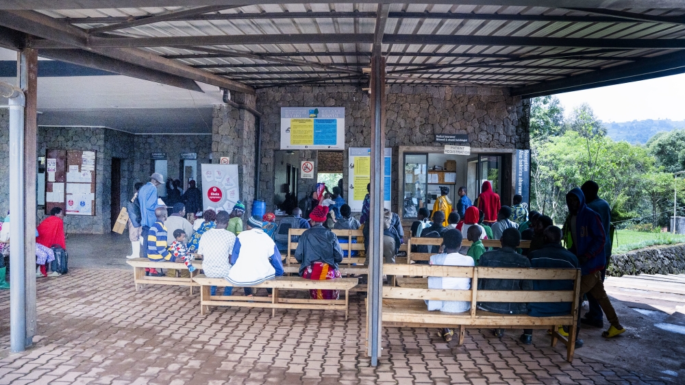 Patients in the waiting area at the reception of Butaro Hospital. Photo by Kellya Keza