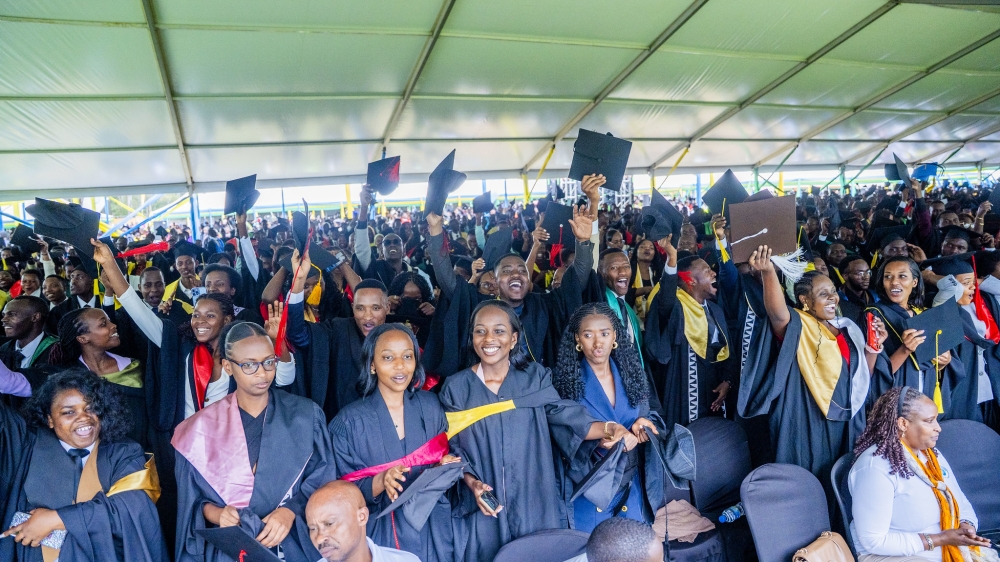 University of Rwanda students during the graduation ceremony in Huye on October 17. Photo by Kellya Keza