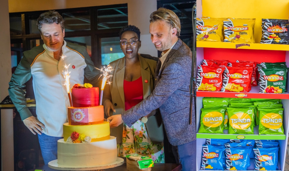 Winnaz officials cut a cake to celebrate the 10th anniversary of transforming lives and adding value to local agriculture. The celebration took place on Friday, October 24. Photos by Craish BAHIZI