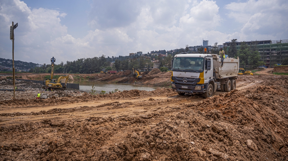 In addition to the ponds, a lake is being developed in Nyabugogo wetland. It is expected to serve as a major water retention and ecological restoration area within the city.  Photo by Kellya Keza