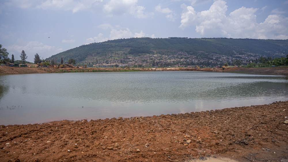 An artificial lake under construction at Nyabugogo Wetland. Upon completion, a total of 12 artificial ponds will be created across the five wetland sites — five in Kibumba, four in Gikondo, one in Rugenge-Rwintare, and two in Rwampara. Photo by Kellya Keza