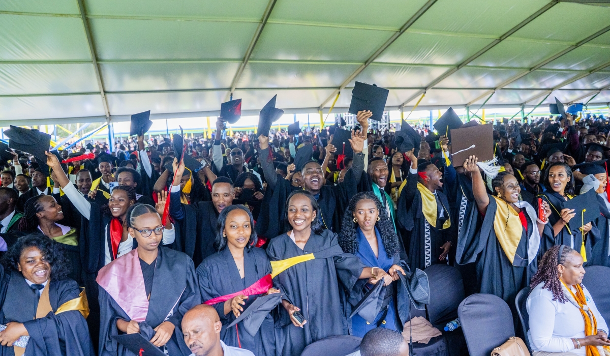 University of Rwanda students during the graduation ceremony in Huye on October 17. Photo by Kellya Keza