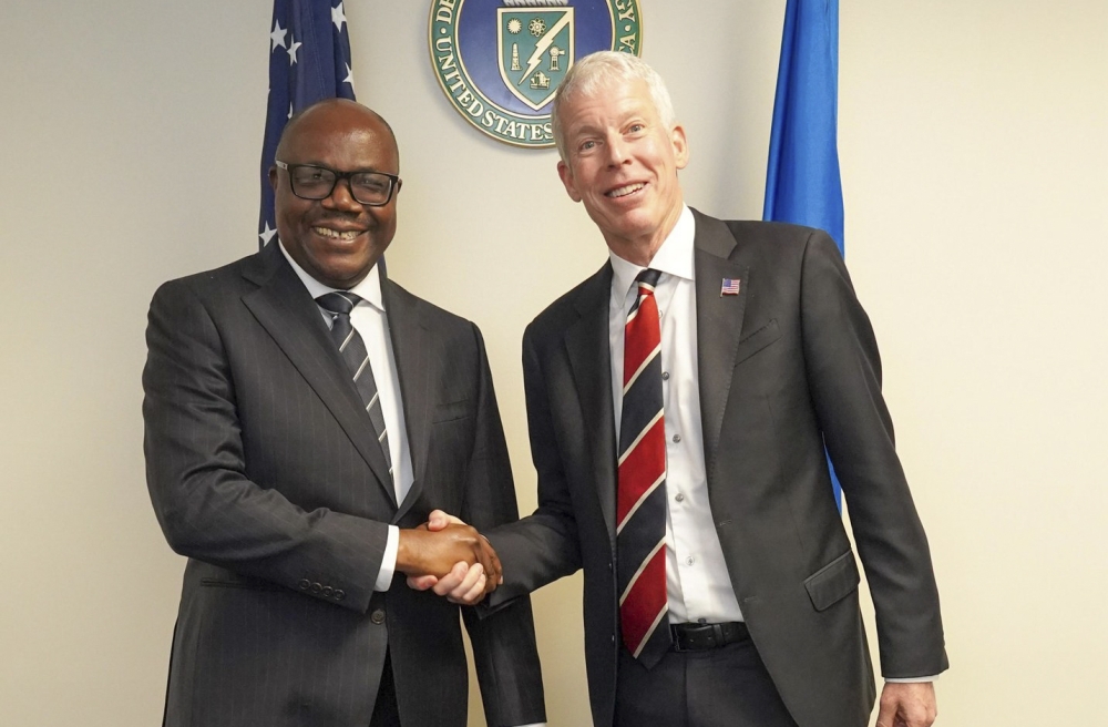 Prime Minister Justin Nsengiyumva meets with U.S. Secretary of Energy Chris Wright  in Washington, D.C on Wednesday, October 29. Their discussion focuses on cooperation in the areas of small modular reactors (SMRs) nuclear power, natural gas and critical mineral processing. Courtesy