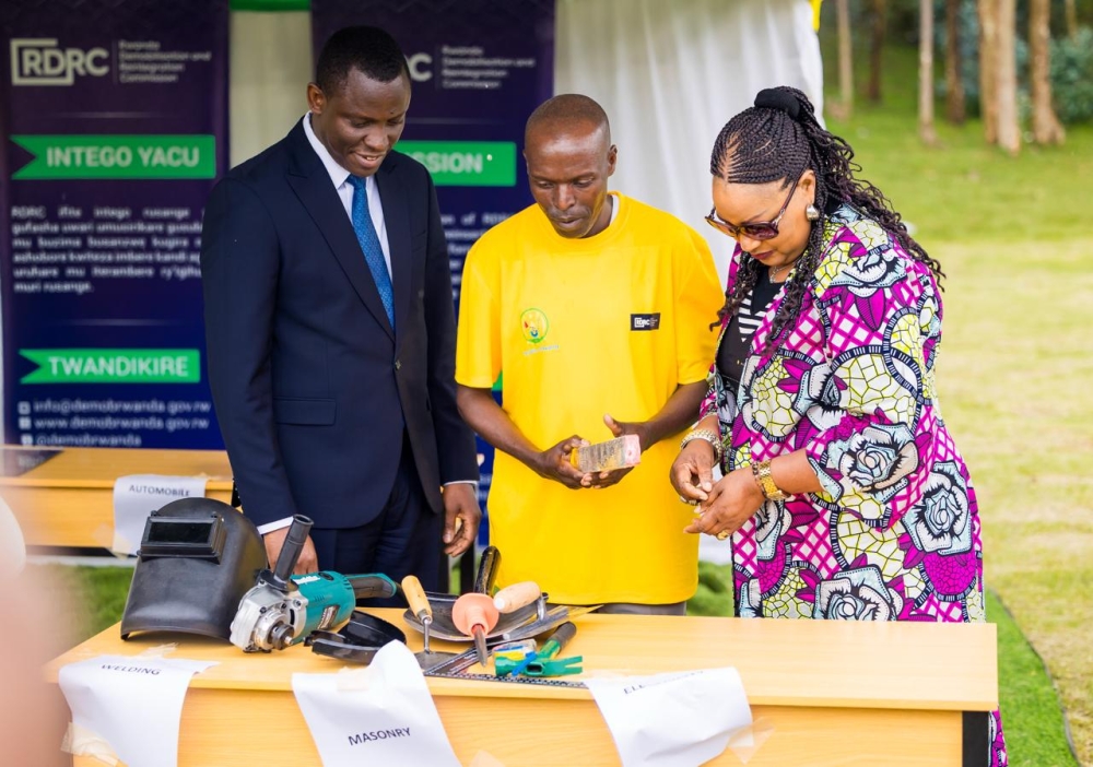 Minister Habimana presided over the official discharge and reintegration of 143 former members of FDLR and affiliated armed groups based eastern DR Congo held at Mutobo Demobilisation Centre on October 30.