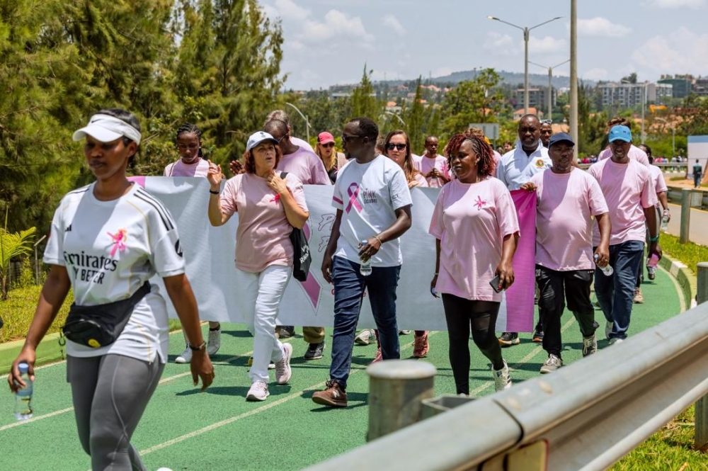 Kigali citizens during a walk to raise awareness on the Breast Cancer. Courtesy