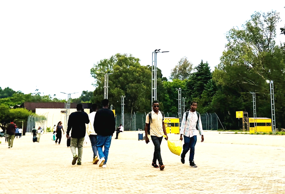 New students arrive at the University of Rwanda, Huye Campus, for their induction programme.