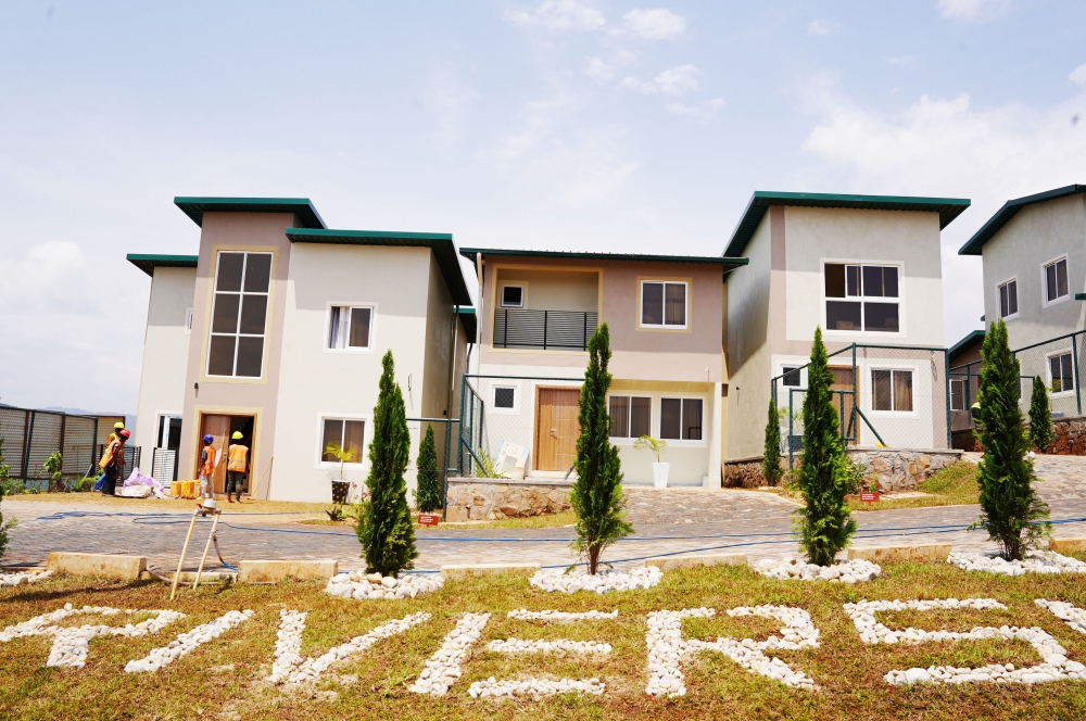 A view of completed residential houses under the Bwiza Riverside Homes Project in Kigali City. Photo by Craish Bahizi.