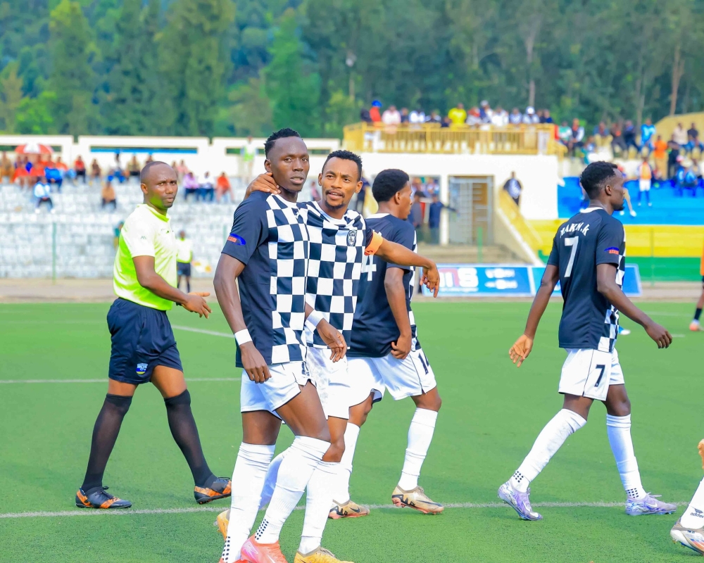 Omedi (left) celebrates his goal. Photo by APR FC media.