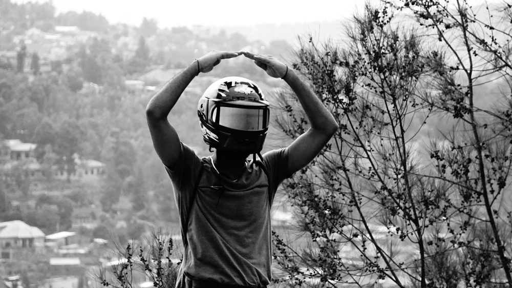 Ngaara, known for his signature look that includes wearing a motorcycle helmet even before stepping on stage, is set to perform at Francophonie Rwanda. Courtesy photo.
