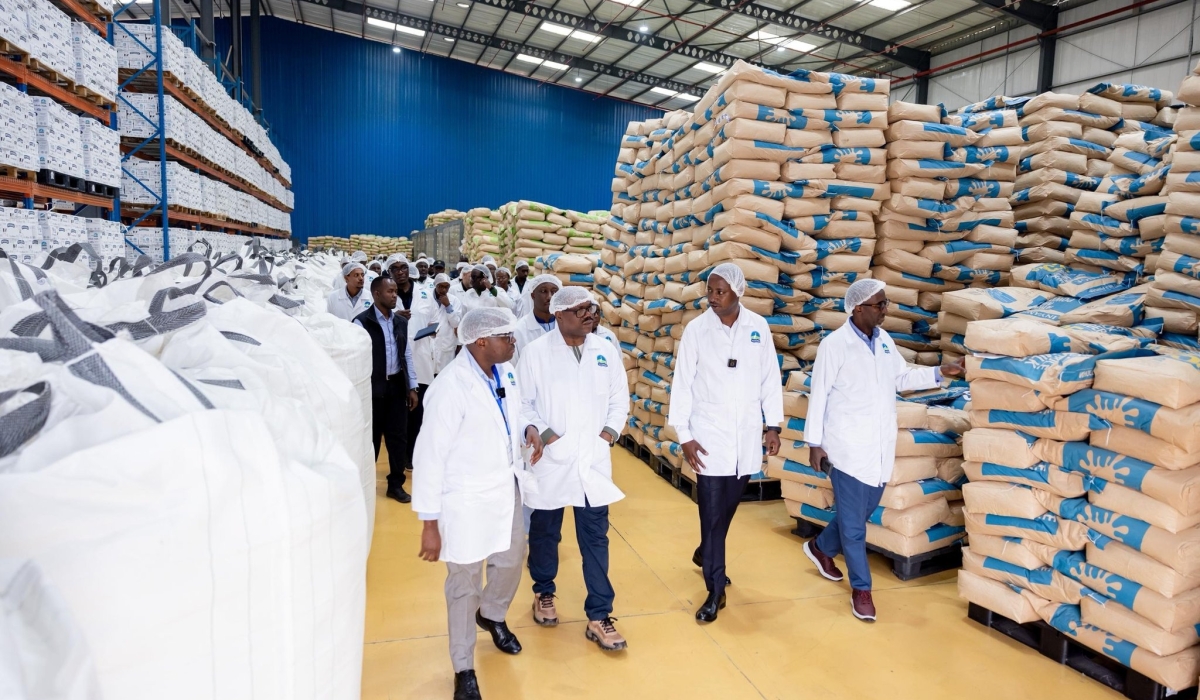 Prime Minister Justin Nsengiyumva tours the milk powder factory, one of the key agro-processing industries in Nyagatare District, on August 8. File Photo.