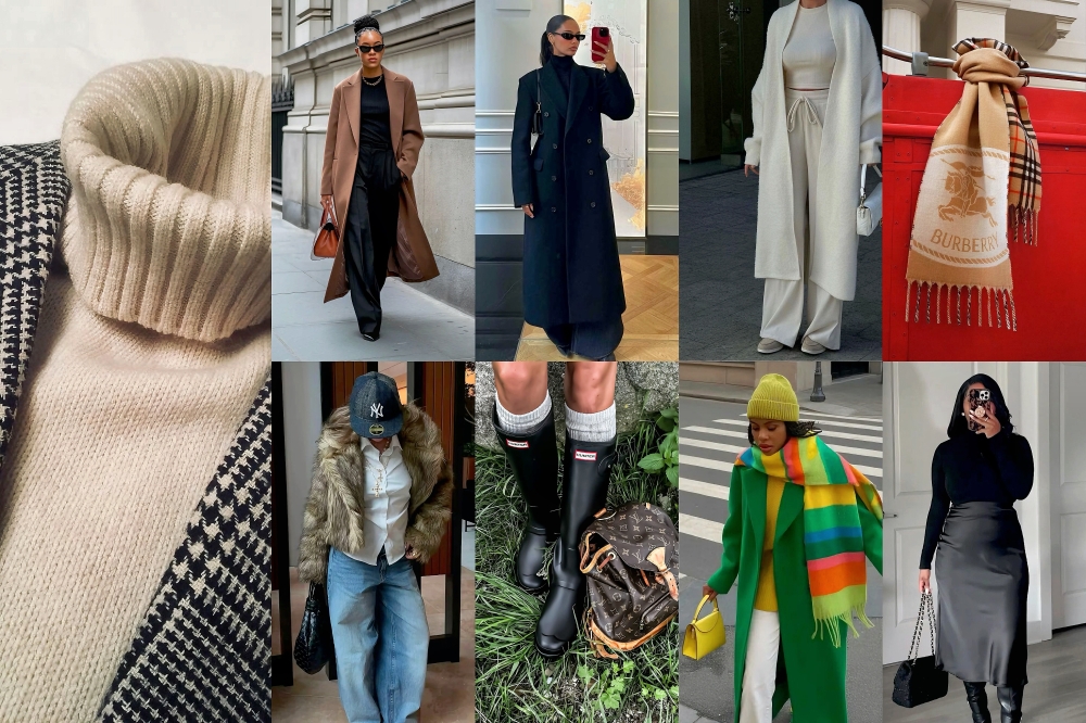 A mix of chic rainy-season looks for women, blending warmth, texture, and elegance through tailored coats, soft knits, and standout boots that make every drizzle a runway moment. COURTESY
