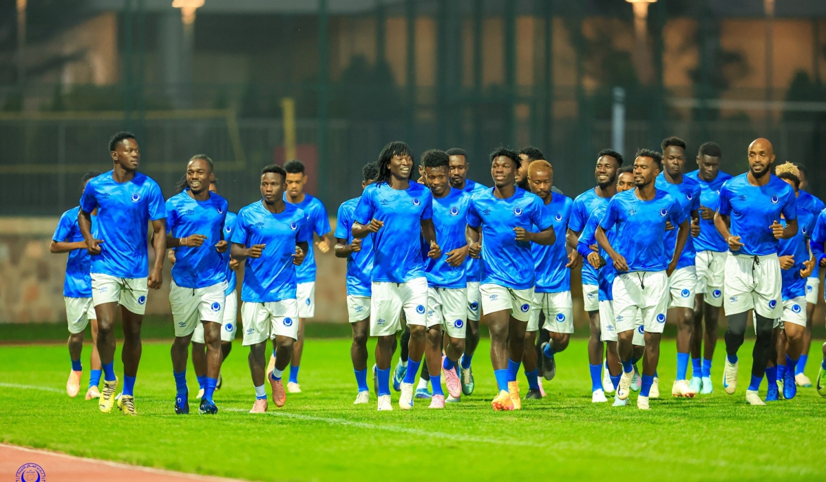 Al Hilal SC players warm up during an evening training session in Kigali on November 1. The Sudanese giants will host their CAF Champions League home matches at Amahoro Stadium.
Photo: Courtesy.