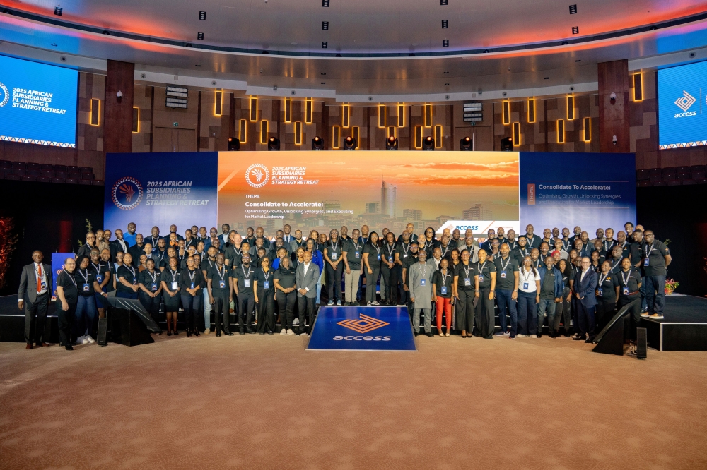 Delegates pose for a group photo at the 2025 African Subsidiaries Strategy Retreat, held in Kigali, Rwanda, on November 3.