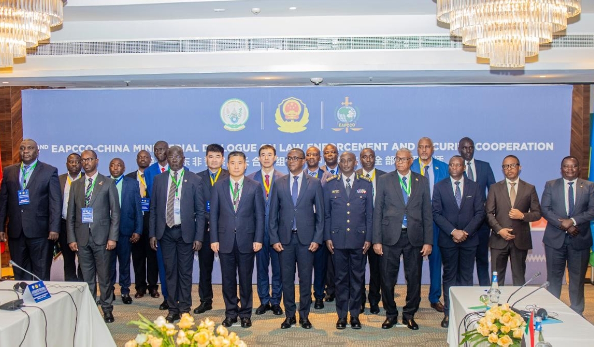 Delegates pose for a photo during the second EAPCCO–China ministerial dialogue held in Kigali on Wednesday, November 5.
