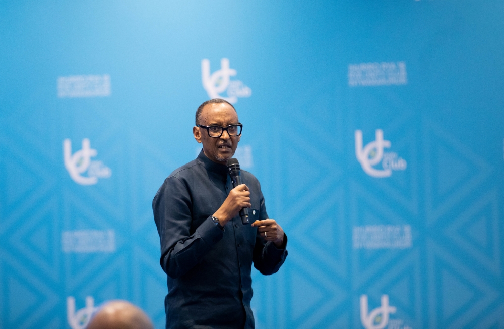 President Paul Kagame speaks at the 18th Annual Forum of Unity Club Intwararumuri at Intare Conference Arena on Saturday, November 8. Photo by Dan Gatsinzi