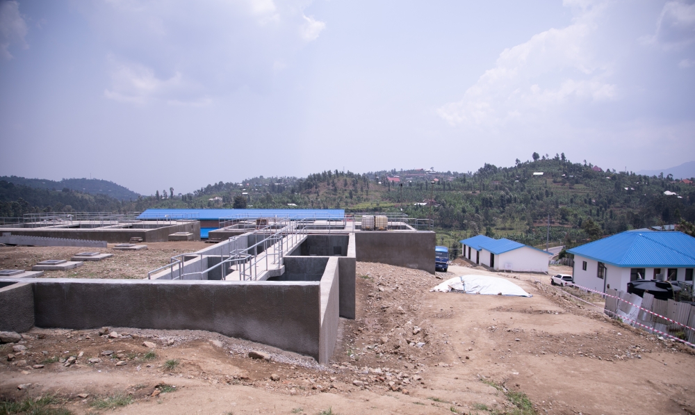 A view of the ongoing construction works of Kivu Belt Water Supply project in Karongi. The project will improve access to safe and reliable water supply in Karongi.