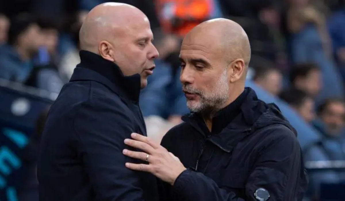 Liverpool head coach Arne Slot and Manchester City counterpart Pep Guardiola are trying to chase down Arsenal at the top of the Premier League table