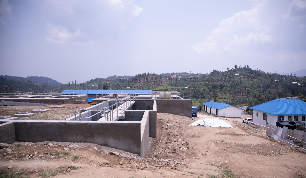 A view of the ongoing construction works of Kivu Belt Water Supply project in Karongi. The project will improve access to safe and reliable water supply in Karongi.