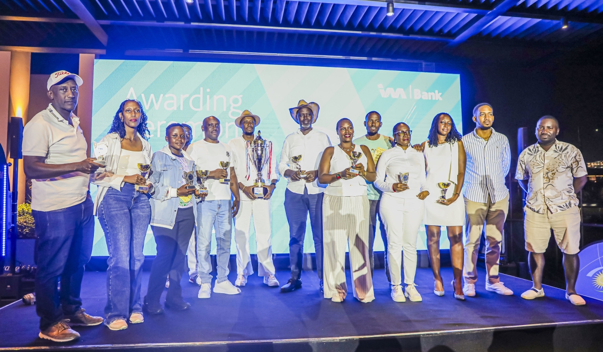 Winners during the second leg of I&M Bank Katogo cross-border Golf Series held at Kigali Golf Resort & Villas, Nyarutarama on November 8. Photos by Kellya Keza
