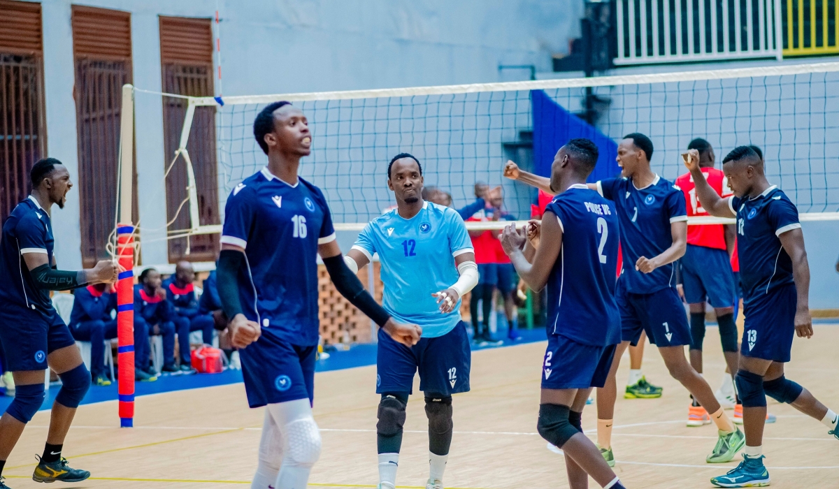 Young receiver Patrick Ishimwe (16) shined for Police VC as they came from a set down to beat REG VC on Friday, November 7-courtesy