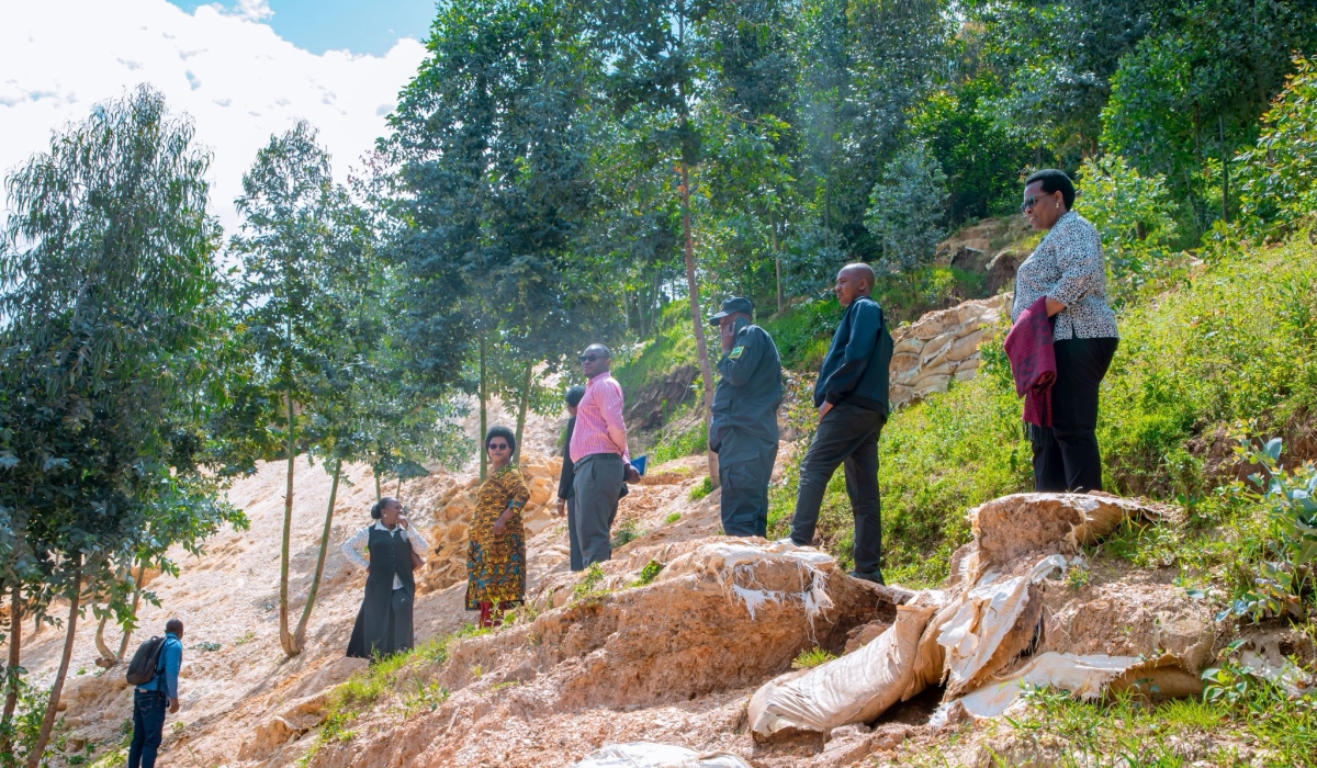 Members of Parliament during an outreach visit in Gasabo District, where they toured various mining sites. Courtesy