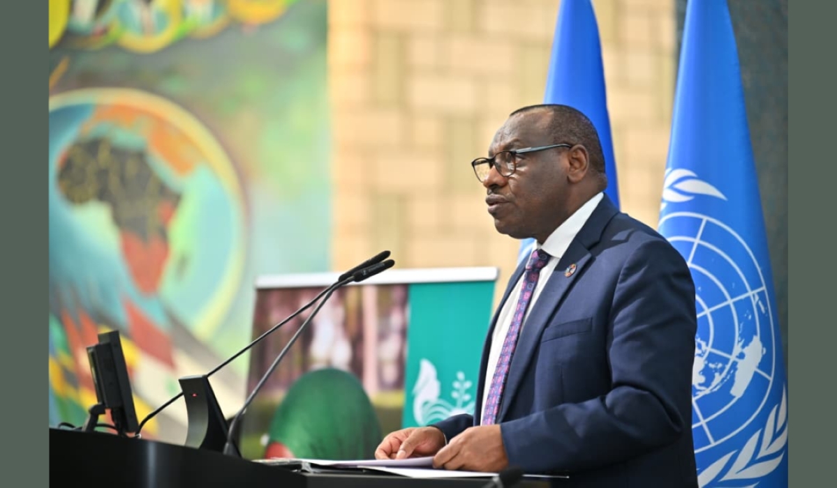 Ambassador Claver Gatete, United Nations Under-Secretary-General and Executive Secretary of the Economic Commission for Africa speaks  during the official opening of the 2025 Conference on Land Policy in Africa.