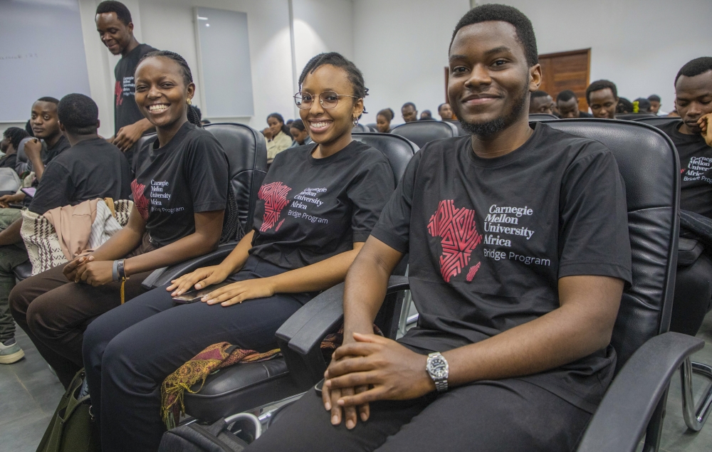 Some students who will benefit from the newly launched  Bridge Programme  by Carnegie Mellon University Africa (CMU-Africa) and the University of Rwanda. Photos by Craish BAHIZI
