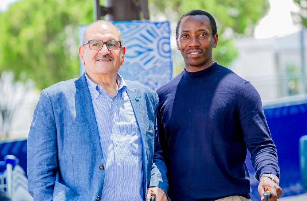 Confederation of African Handball first Vice-President Medhat El-Beltagy (L) arrived in Kigali country on Wednesday, November 12, ahead of Friday&#039;s Africa Cup of Nations