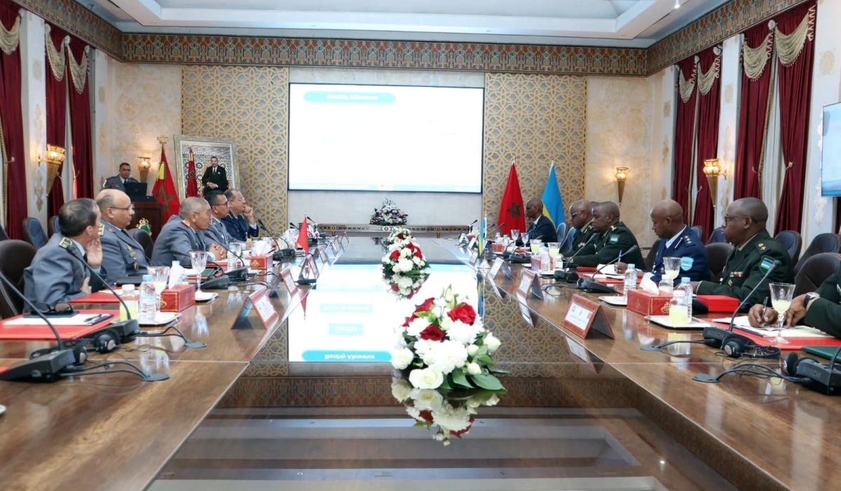 Rwanda Defence Forces  Army Chief of Staff, Maj Gen Vincent Nyakarundi, and his delegation meet with the host in Morocco on Tuesday, November 11. Courtesy