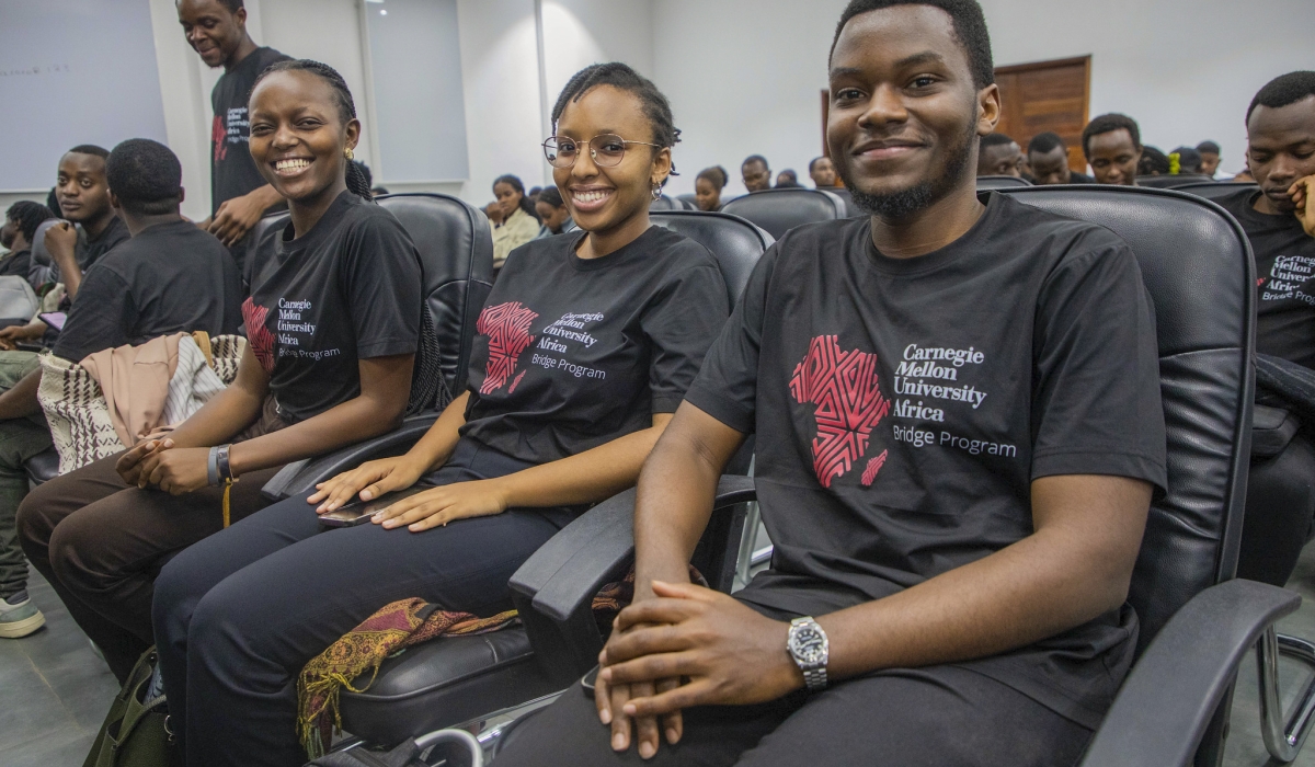 Some students who will benefit from the newly launched  Bridge Programme  by Carnegie Mellon University Africa (CMU-Africa) and the University of Rwanda. Photos by Craish BAHIZI