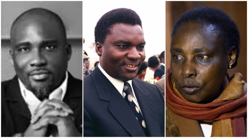 Late President Habyarimana (C); his son, Jean-Luc Habyarimana; and wife, Agathe Kanziga-Habyarimana.