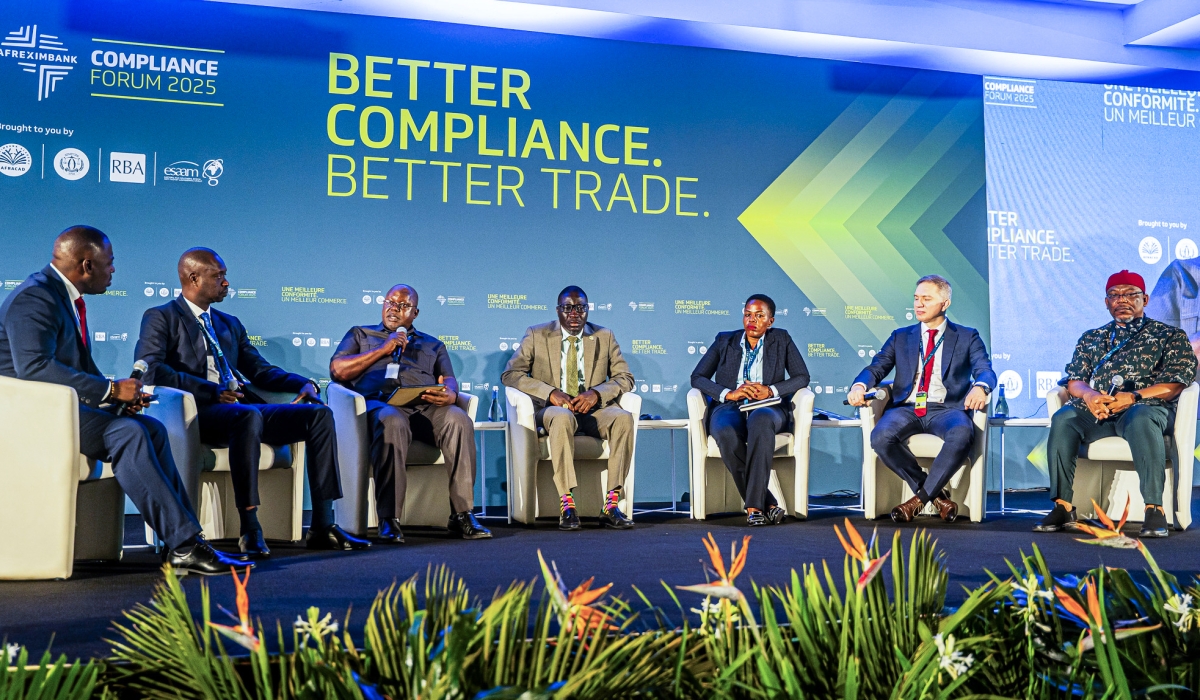 Panelists engage in a discussion during the African Export-Import Bank (Afreximbank) Compliance Forum (ACF) in Kigali on Thusday, November 13. Photos by Kellya Keza