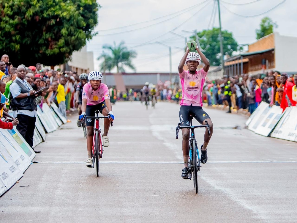 Immaculee Izabayo Bugesera Cycling Team celebrates after claiming the title in junior women category on Sunday, November 16-courtesy