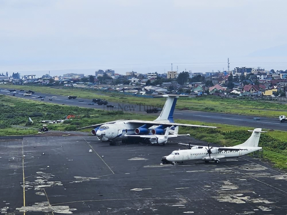 A view of Goma airport runway, which was significantly damaged during the battle that saw the AFC/M23 capture the airport earlier this year. Photos by James Munyaneza