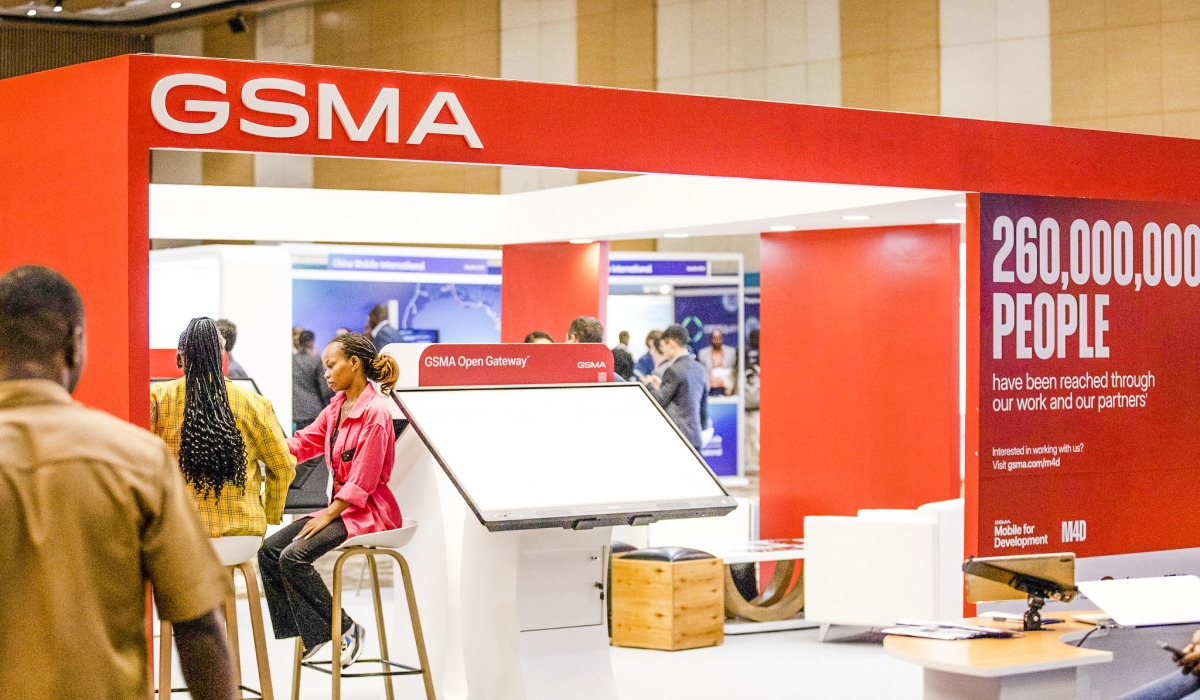 An exhibition at Mobile World Congress (MWC) in Kigali. Photo by Dan Gatsinzi