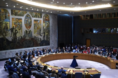 Chinese Foreign Minister Wang Yi, also a member of the Political Bureau of the Communist Party of China Central Committee, chairs the UN Security Council's high-level meeting on "Practicing multilateralism, reforming and improving global governance" at the UN headquarters in New York on Feb. 18, 2025. (Xinhua/Wu Xiaoling)