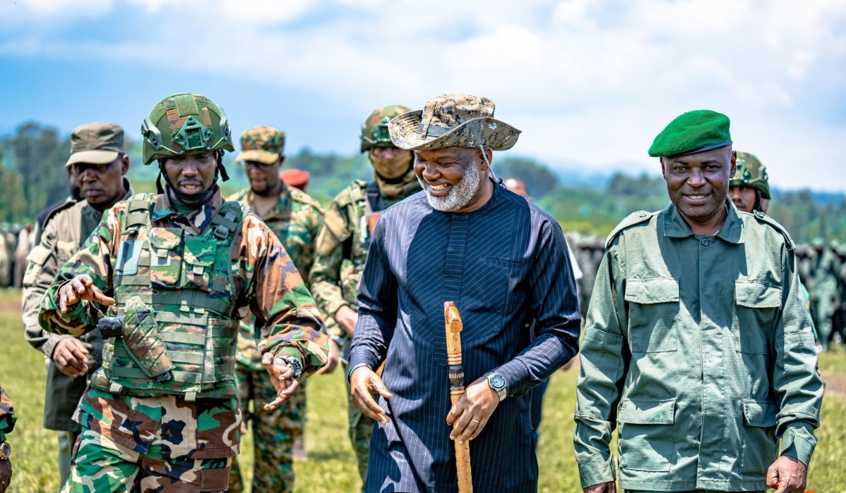 AFC–M23 officials during the pass-out ceremony of 7,437 new fighters on Sunday, September 14. Courtesy.