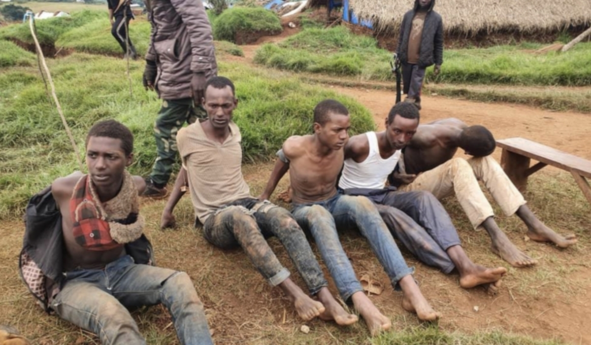 DR Congo citizens reportedly detained by the FDLR and bound in a torturous manner. Founded by perpetrators of the 1994 Genocide against the Tutsi, the FDLR has continued to promote genocide ideology and violence.