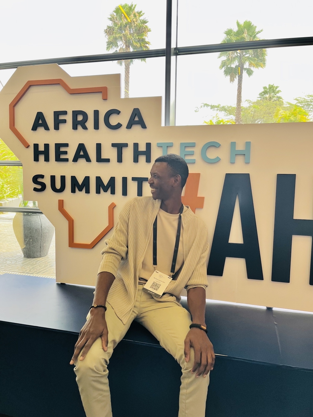Brice Dievan Ikapi poses for a picture during the Africa Health Tech Summit in Kigali, from September 30 to October 2, 2025. 