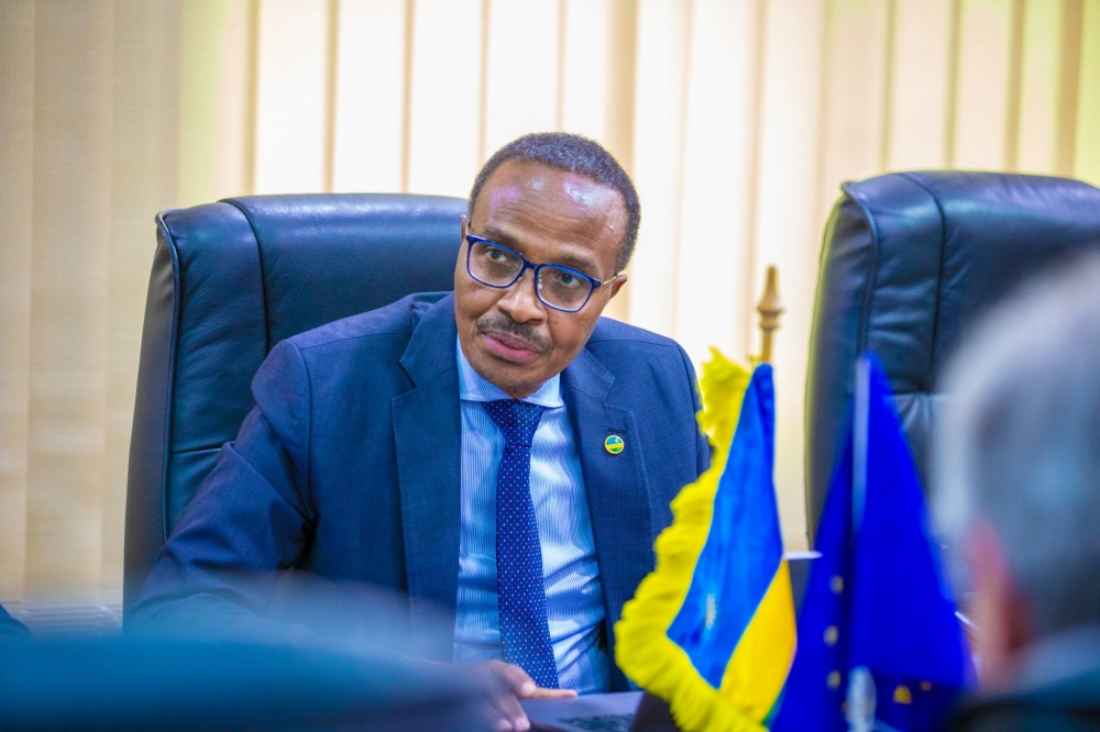 The Minister in Charge of Emergency Management, Maj. Gen. (Rtd) Albert Murasira, at the signing ceremony. Courtesy.