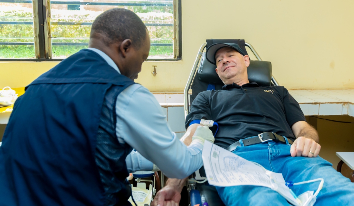 Members of Rotary Club Kigali Virunga (RCKV),  during a blood donation exercise. Courtesy