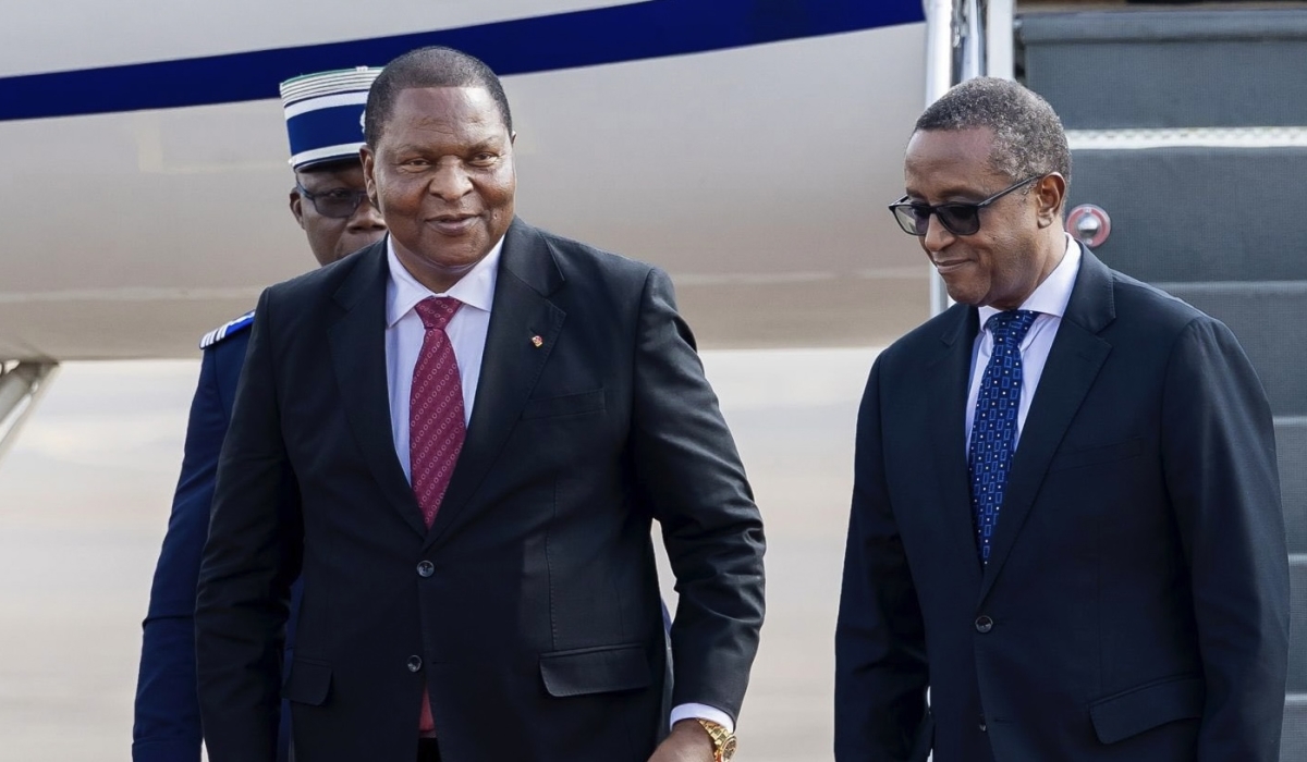 President Faustin-Archange Touadéra of Central African Republic (CAR) arrives at Kigali International Airport on Sunday, November 23. Courtesy