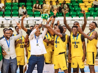 EAUR secured promotion to Rwanda Basketball League after a convinving 3-1 victory over Inspired Generation in the second division league finals. Photo Courtesy