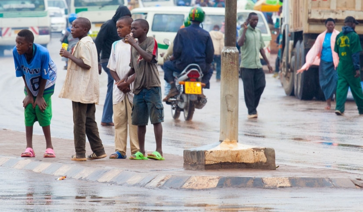 Street children in Nyabugogo, a suburb of Kigali. Rwanda is expanding support for vulnerable children by providing shelter, education, and counselling services to help them return to a safe family. File photo